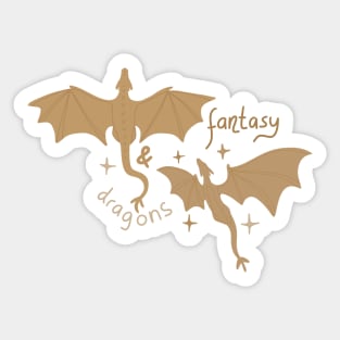 Fantasy and dragons golden dragons design for fantasy and book lovers Sticker